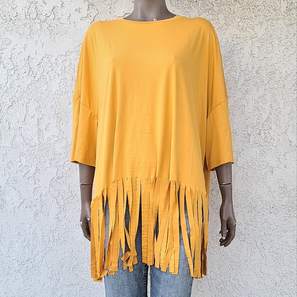 Boho Yellow Fringe Shirt